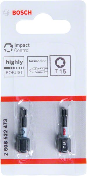 Bosch Impact Control T15 nastavci, 2 dela 2608522473