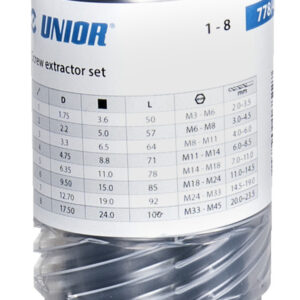 Unior 778/4PB Set izvlakača polomljenih vijaka, 1-8, 616822