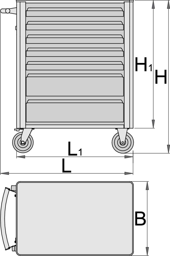 Unior 940EV4BLOCK Kolica za alat EUROVISION sa sigurnosnim "BLOCK" sistemom sa 7 fioka, 800 x 440 x 923, 625000 - Slika 2