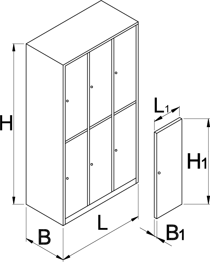 Unior 950/6 Garderobni orman, 6 pregrada, 1000, 616652 - Slika 2