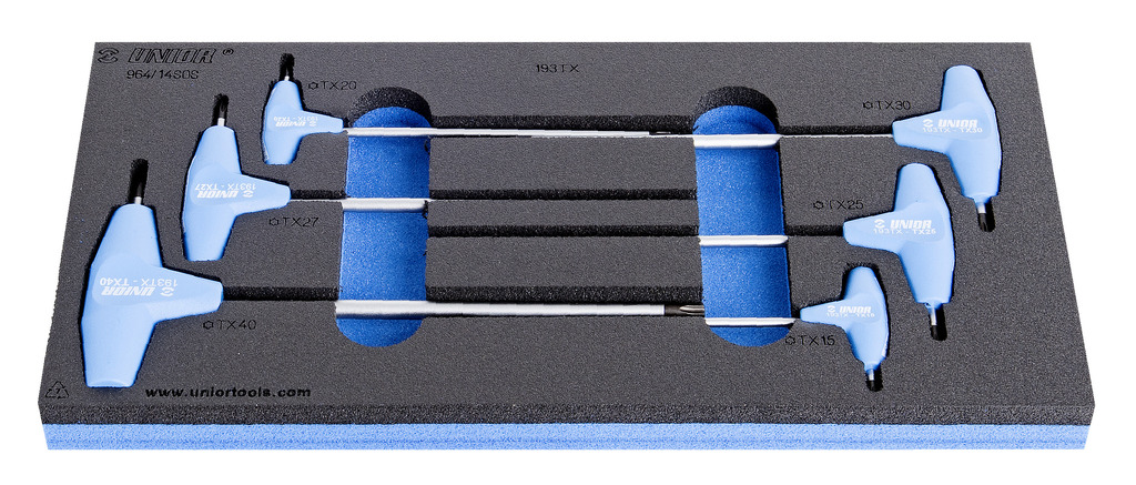 Unior 964/14SOS Ključevi sa TX profilom sa T-ručicom u SOS ulošku za alat, 15 - 40/6, 621069