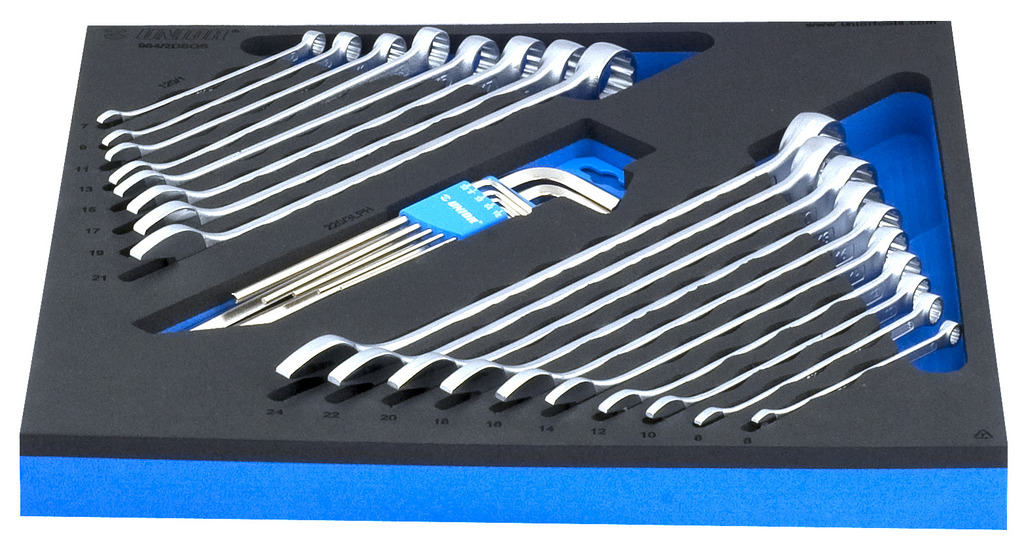 Unior 964/2DSOS Ključevi viljuškasto-okasti i dugi imbus ključevi u SOS ulošku za alat, 621563