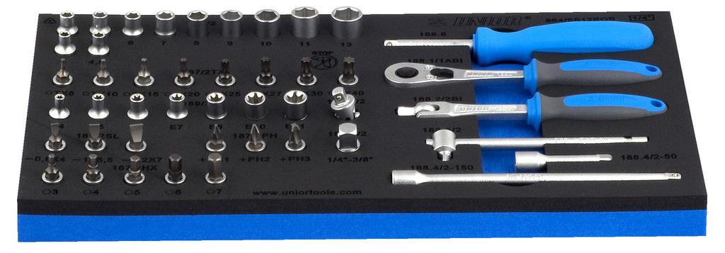 Unior 964/5SOS Nasadni ključevi, nastavci i ručice 1/4" i u SOS ulošku za alat, /45, 621057