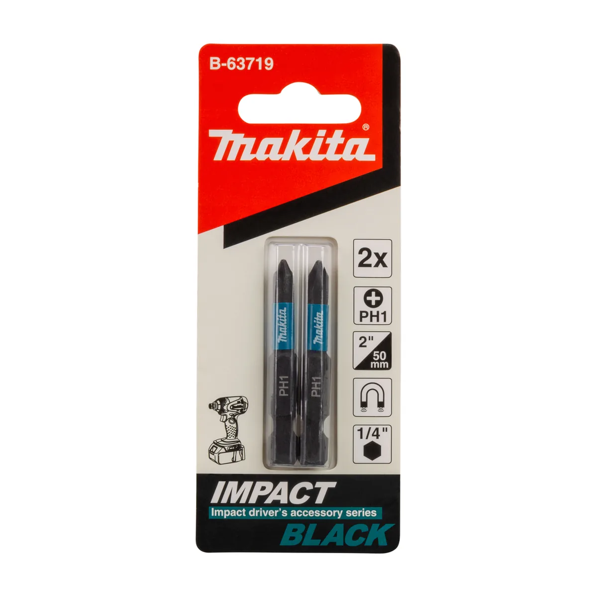 Makita Impact screw bit PH1-50mm 2pcs E-form B-63719 - Humax.rs