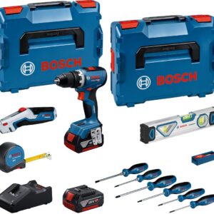 Bosch Komplet alata: GSR 18V-65 + 2x GBA 18V 5.0Ah + GAL 18V-40 + 19-delni set ručnog alata 0615A5007K