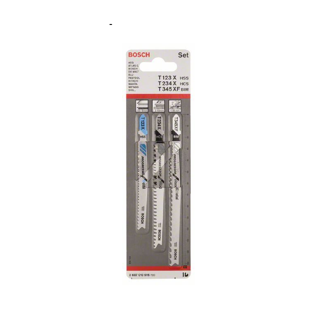 Bosch 3-delni komplet listova ubodne testere sa T držačem Progressor for Wood and Metal 2607010515
