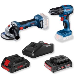Bosch Akumulatorski set GSB 185-Li + GWS 180-Li; 1×4,0Ah 18V ProCORE + 1×2,0Ah 06019H9026