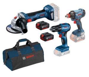 Bosch Akumulatorski set GSR 185-Li + Bosch GDX 180-LI + Bosch GWS 180-Li; 18V; 2×4,0 + torba 0615990N3P