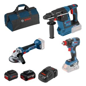 Bosch Set akumulatorskog alata GBH 18V-26 + GDX 18V-200 C + GWS 18V-10 18V, 1 x 5,0 Ah, 1 x ProCORE 8,0 Ah 0615990M9F
