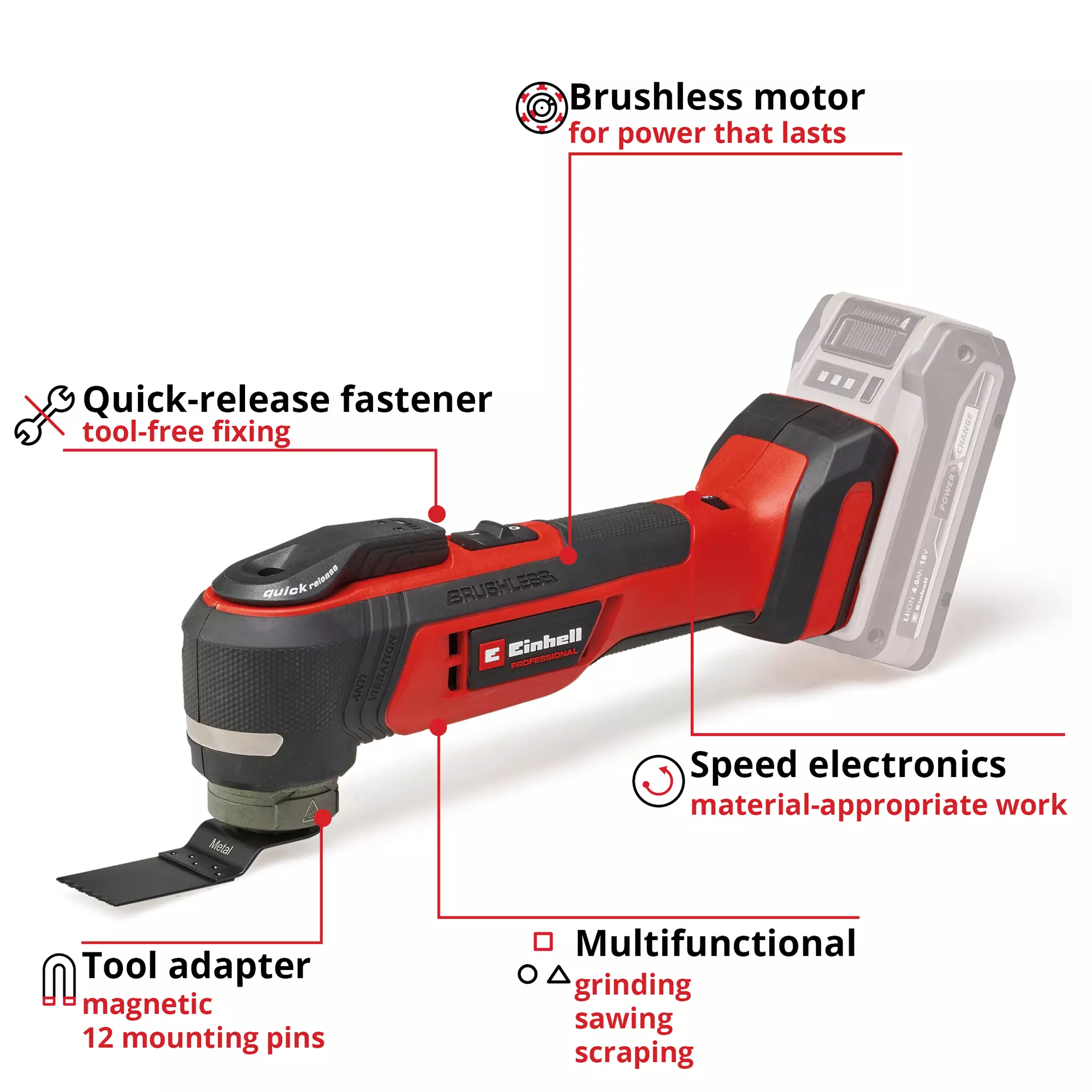 Einhell TP-MG 18 Li BL - Solo Akumulatorski multifunkcionalni alat 4465190