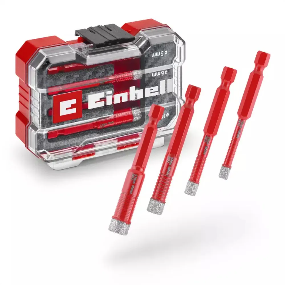 Einhell XS-CASE 4 kom set dijamantskih burgija za keramiku E6.3-1/4" 49500404