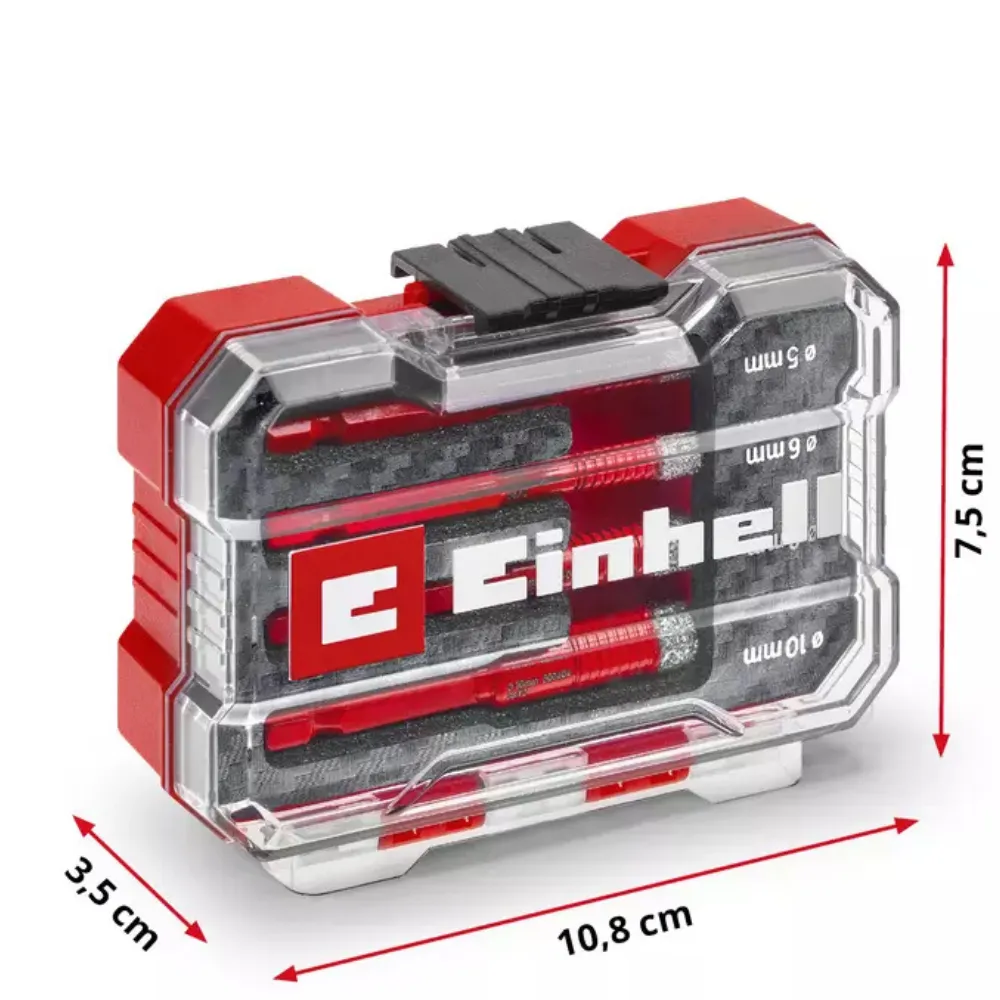 Einhell XS-CASE 4 kom set dijamantskih burgija za keramiku E6.3-1/4" 49500404