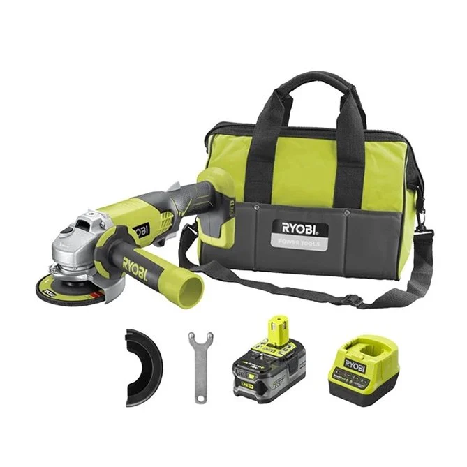 RYOBI Set aku. ugaona brusilica (115mm) + punjač+ baterija 4Ah (18V ONE+™) - R18AG-140S - 2