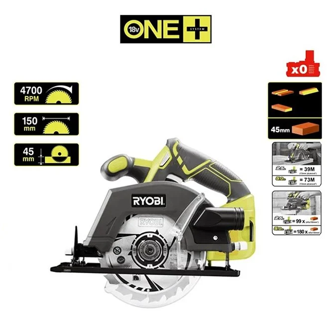 RYOBI Aku. kružna testera (150mm), 18V ONE+™ - R18CSP-0 - 2
