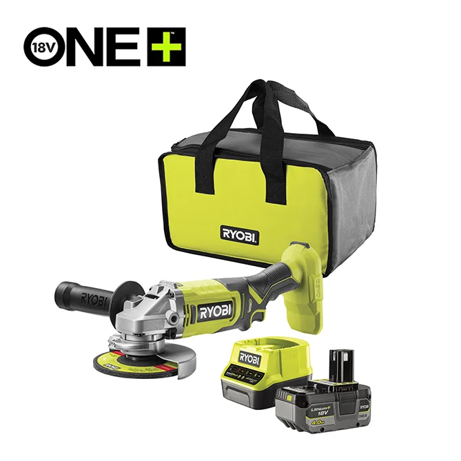 RYOBI Set aku. ugaona brusilica (125mm) + punjač+ baterija 4Ah (18V ONE+™) – RAG18125-1C40S