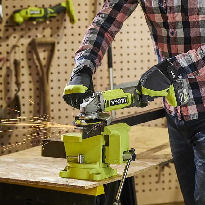 RYOBI Set aku. ugaona brusilica (125mm) + punjač+ baterija 4Ah (18V ONE+™) – RAG18125-1C40S - Slika 3