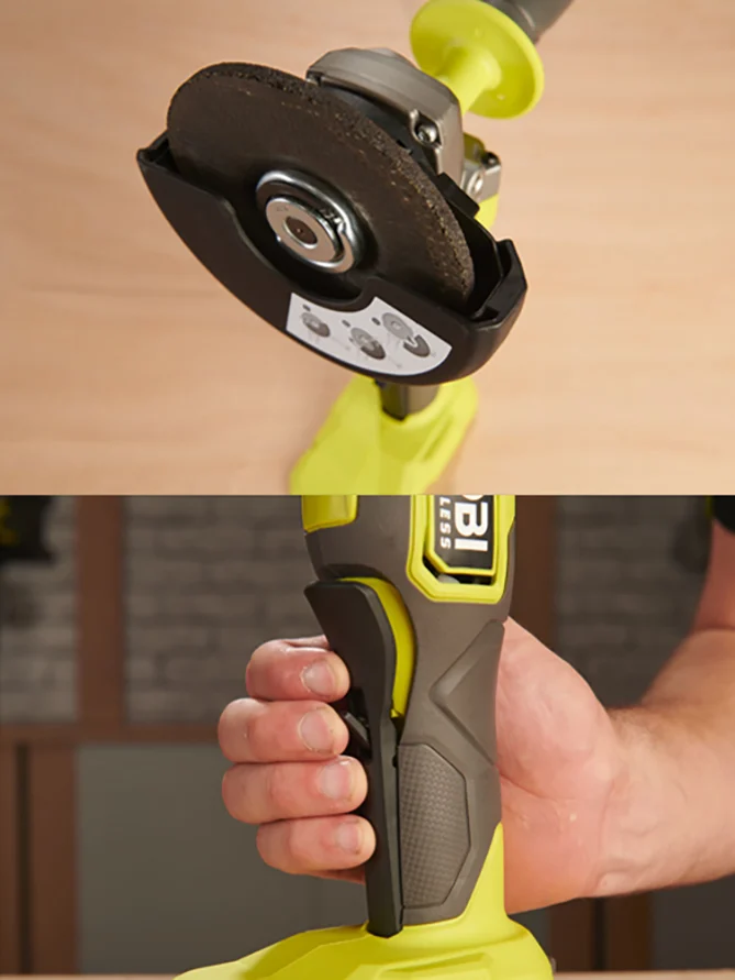 RYOBI Aku. ugaona brusilica, bez četkica (125mm) 18V ONE+™ – RAG18BL-0 - Slika 10