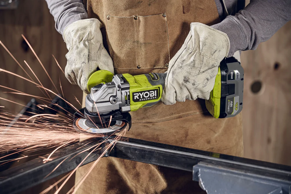 RYOBI Aku. ugaona brusilica, bez četkica (125mm) 18V ONE+™ – RAG18BL-0 - Slika 6