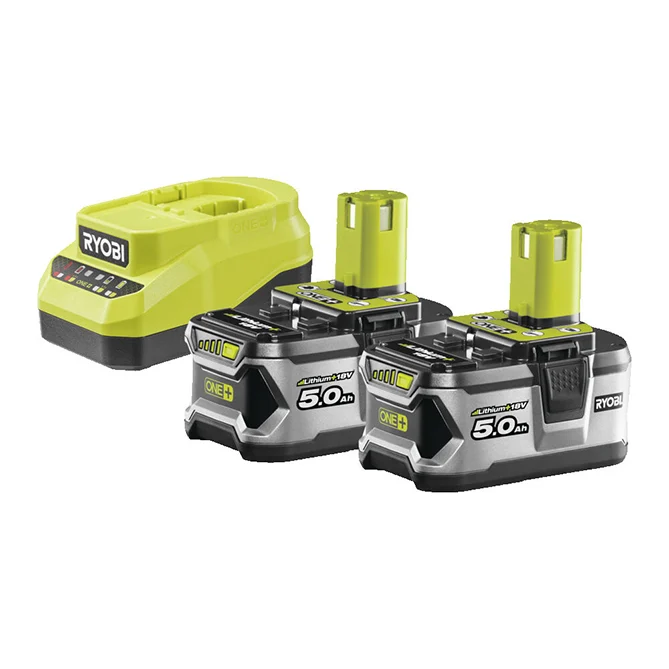 RYOBI Set – punjač baterija i dve baterije od 5.0Ah, 18V ONE+™ – RC18120A-250 - 2