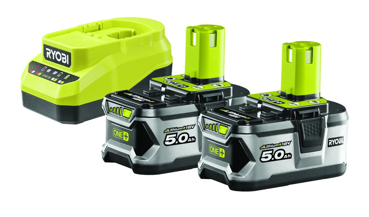 RYOBI Set – punjač baterija i dve baterije od 5.0Ah, 18V ONE+™ – RC18120A-250 - 3