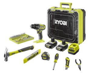 RYOBI Set alata u koferu (aku. bušilica plus ručni alat i pribor) - RDD18-2C20TAH - Slika 8