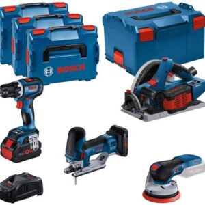 Set 4 akumulatorska alata Bosch 18V - bušilica, testera za uranjanje, ubodna testera, ekscentar brusilica 0615990N36