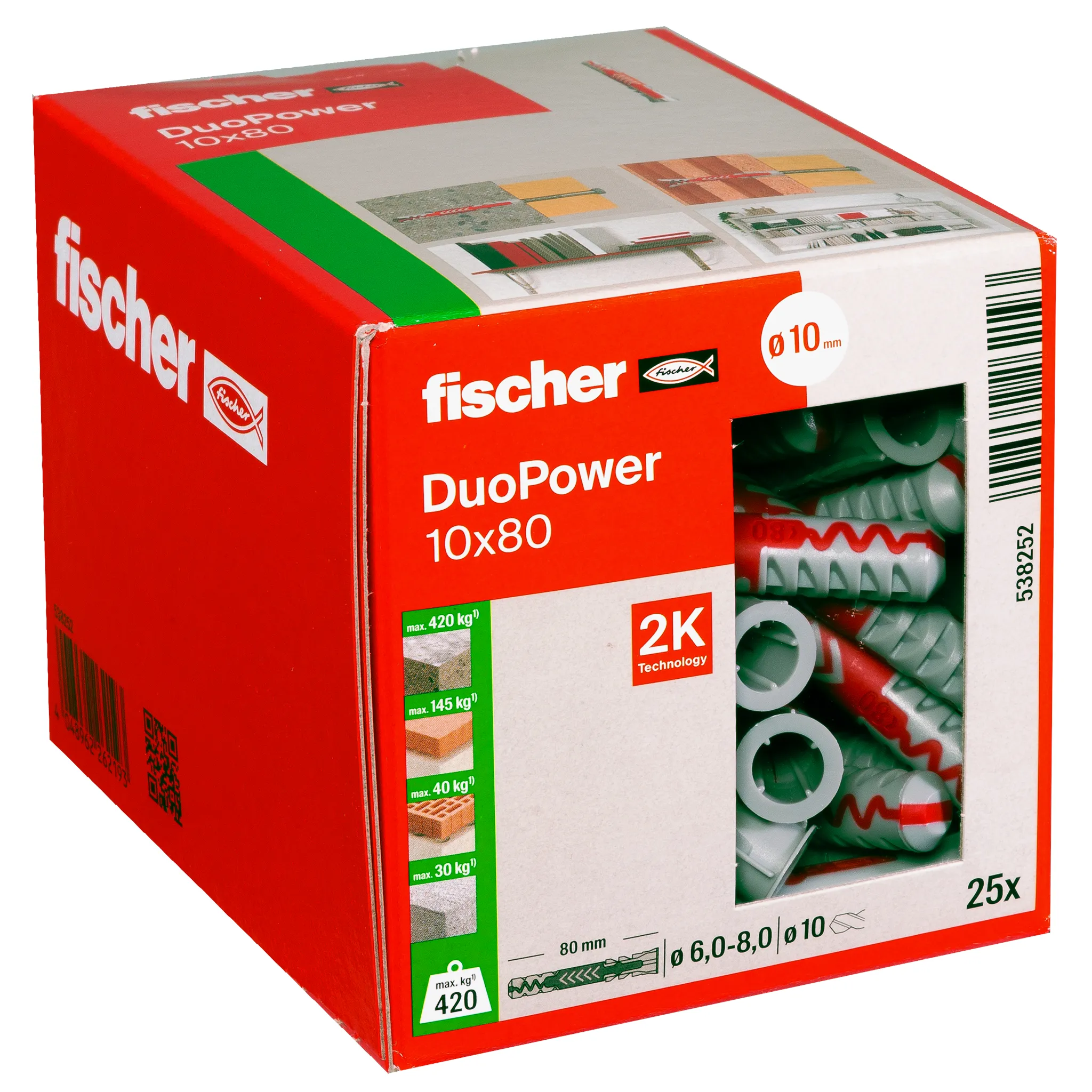 Fischer DuoPower 10x80 Plastični tipl (25 kom) - 538252 - Slika 2