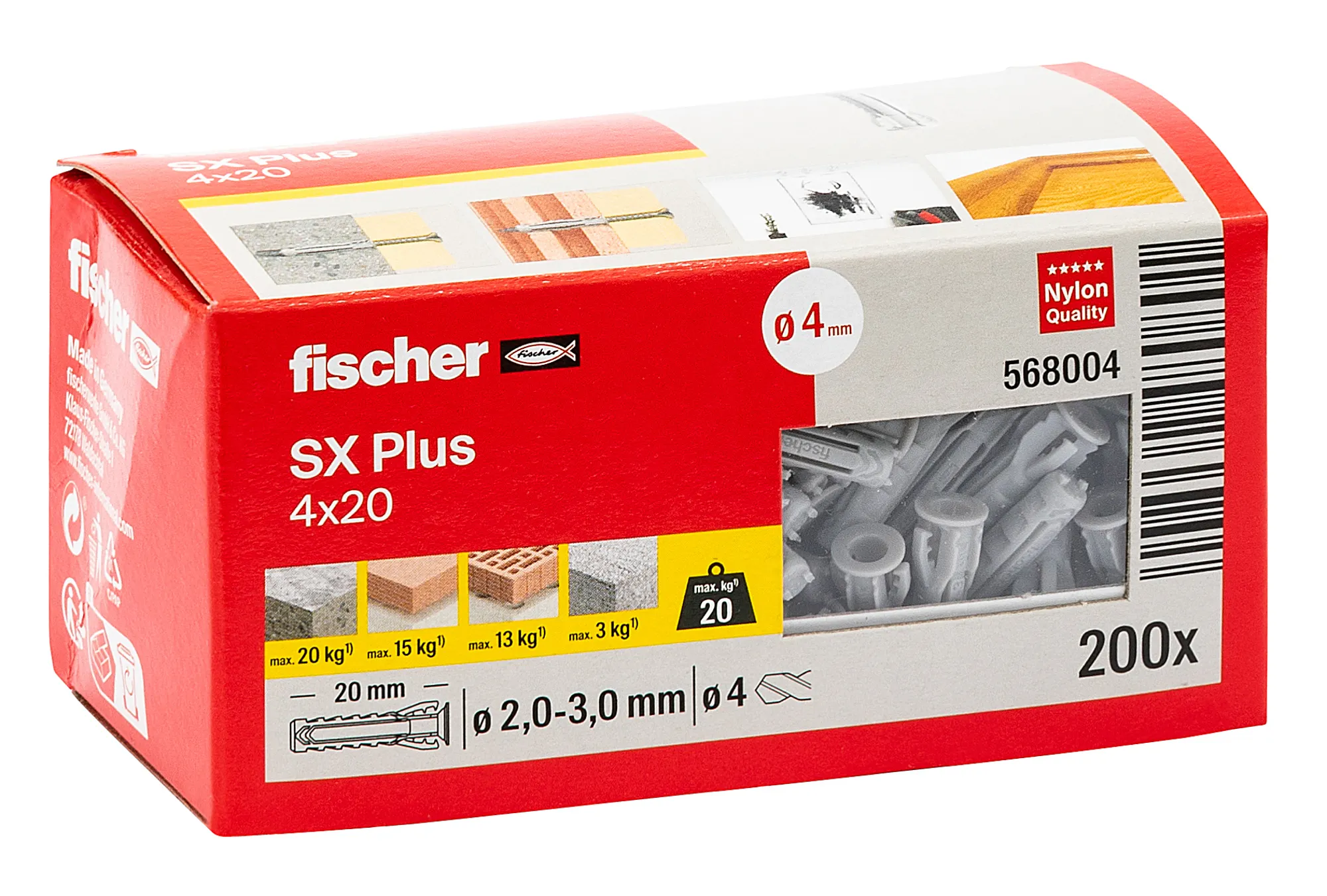 Fischer SX Plus 4x20 Plastični tipl (200 kom) - 568004 - Slika 2