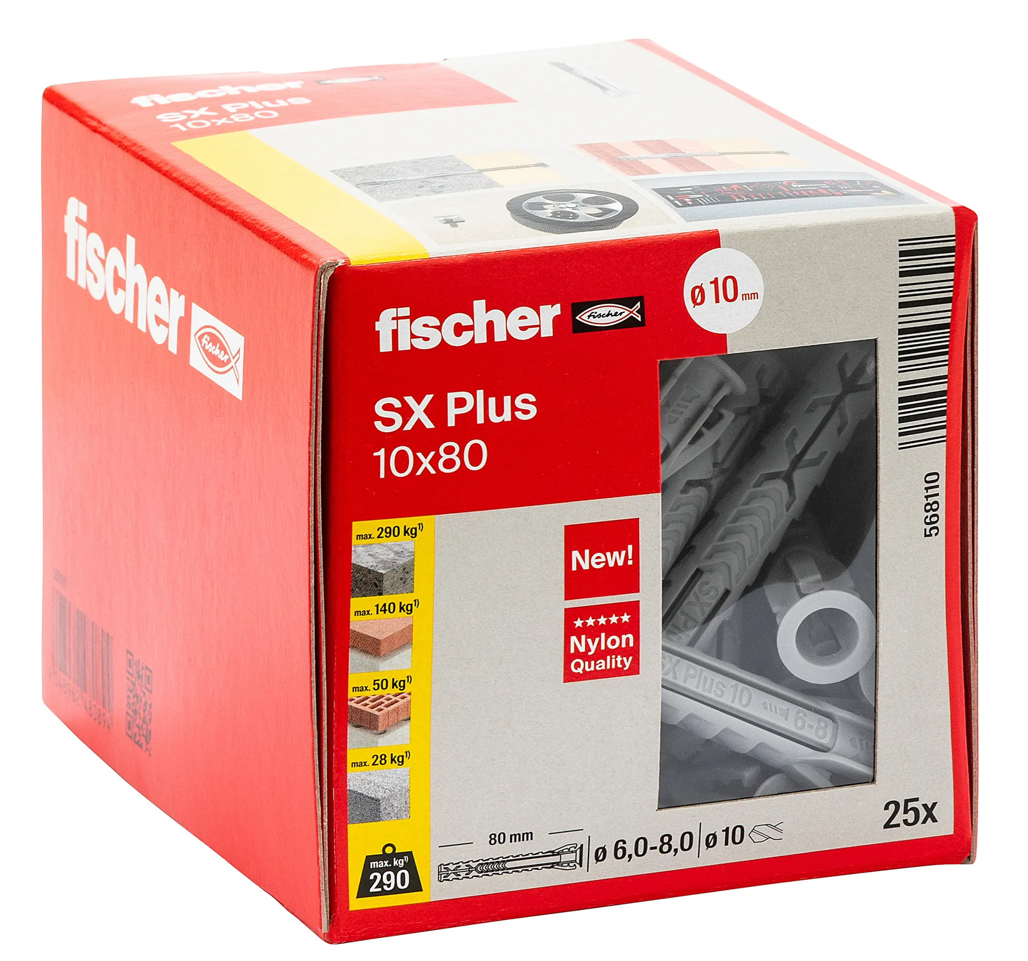 Fischer SX Plus 10x80 Plastični tipl (25 kom) - 568110 - Slika 2