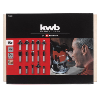 Einhell Set glodalica 8 mm 15 kom u drvenoj kutiji Pribor za glodalice TC-RO 1155 TE-RO 1255 49757291