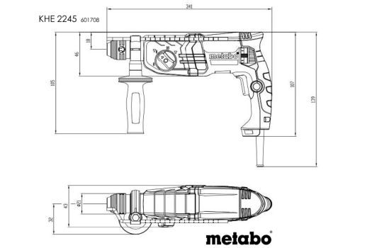 Metabo Elektro-pneumatski čekić KHE 2245 SDS-plus 601708500