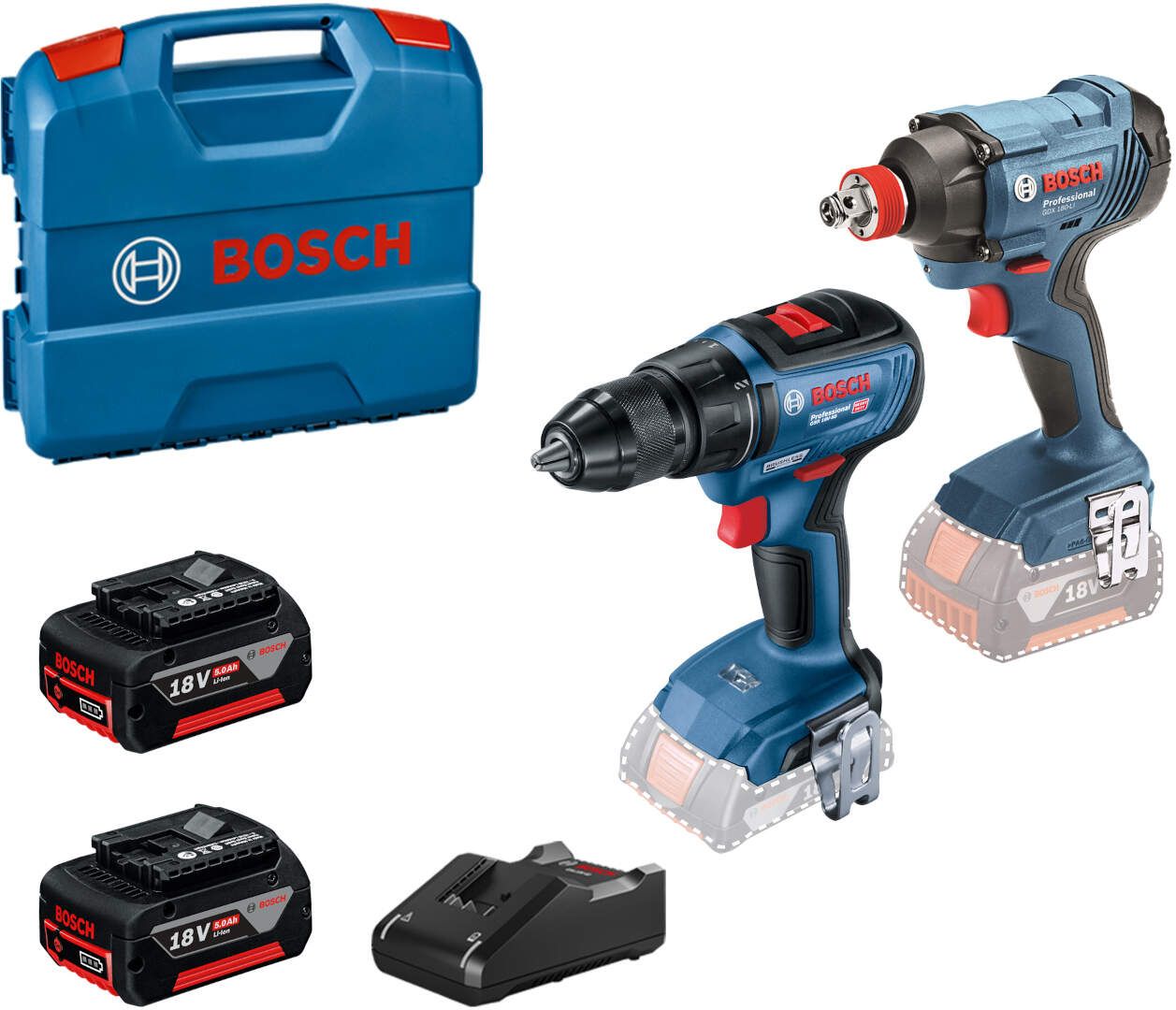 Bosch Kombinovani set GDX + GSR 18V 2x5.0AH 0615990N3F