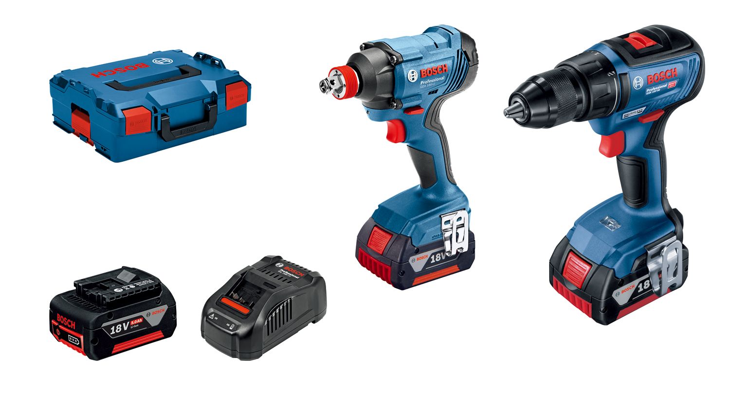 Bosch Set akumulatorskog alata GSR 18V-50 + GDX 180-LI 3x5,0 Ah u L-Boxx koferu 06019G5227